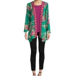 The Pioneer Woman Open Front Cardigan Floral Sheer Lightweight Sz XXL/XXXL
